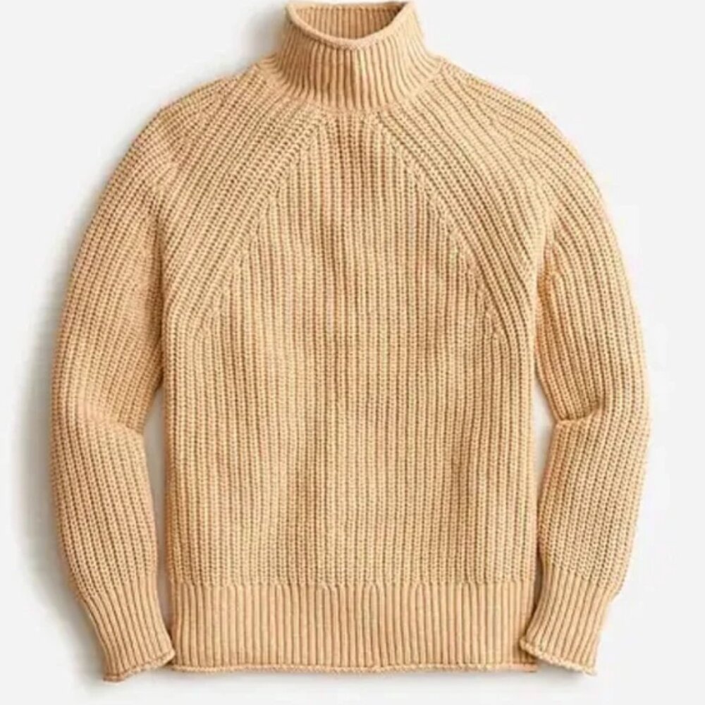 Relaxed Rollneck Cotton Sweater, Size L (NWT)